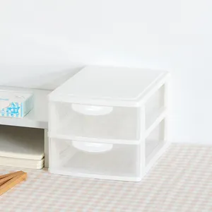 Wholesale Home Office Desktop 2 Layers Plastic Sundries Stationery Makeup Mini Drawers Storage box