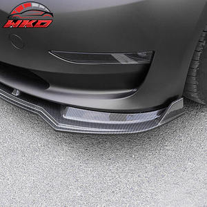 Pour Tesla Model 3 2017-2023, lèvre de pare-chocs avant, kit de séparateur 3 pièces en PP, imprimé fibre de carbone, kit de carrosserie de haute qualité - Product Image 4