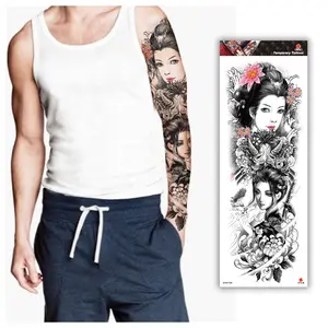 Большая Сексуальная наклейка с длинным рукавом для татуировок Водонепроницаемая временная татуировка наклейки для тела