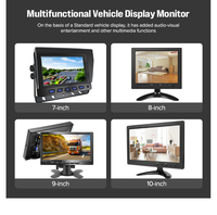 Monitor TFT LCD de 7 Pulgadas de Alta Definición para Camiones y Autobuses, Pantalla Dividida, Entrada AV de 2 Canales, Cámara de Reversa Abatible, Resistente a Impactos