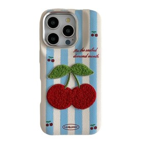 เคสโทรศัพท์หนังลายเชอร์รี่ปักลาย 3 มิติ สไตล์เกาหลี  สำหรับ iPhone 17 Pro Max 16 15 14  พร้อมฝาครอบป้องกันอย่างมีสไตล์ - Product Image 5