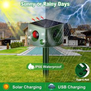 Repelente Ultrasónico Solar para Animales Running Deer para Jardín, 6 Modos de Repelente con Sensor de Movimiento y Luz Intermitente para Jardín - Product Image 3