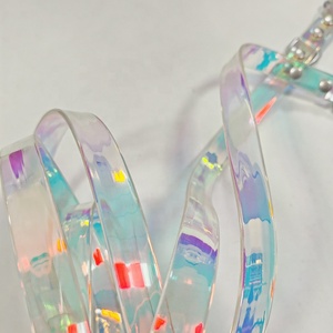 Venta caliente de lujo PVC Collar de perro impermeable personalizado holográfico colores atractivos patrón sólido productos para mascotas más vendidos - Product Image 5