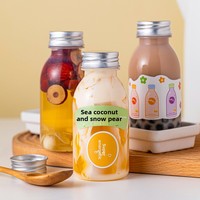 Bouteille de thé au lait en plastique PP de qualité alimentaire résistante aux hautes températures, 250 ml, bouteille de boisson à parois droites, origine Zhejiang