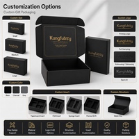 Boîte d'expédition en carton ondulé noir mat personnalisée en gros avec logo en feuille d'aluminium pour coffrets cadeaux de luxe