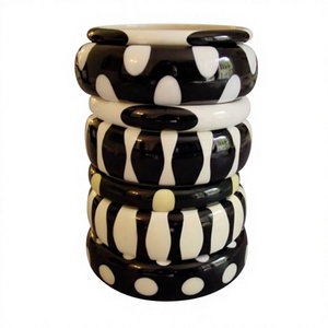 Juego de Brazaletes de Cerámica con Patrón de Alta Calidad, Unisex, Redondos, para Mujer, Elegantes, Modernos, Joyería de Moda, Regalo para Fiesta - Product Image 2