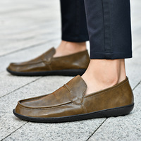 Dropshipping Populaire Mocassins décontractés en cuir véritable grande taille à semelle souple Livraison rapide