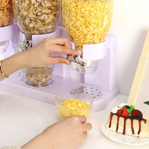 朝食用プラスチック製2L4L6Lシリアル保存容器 犬猫ペット用ナッツ グラノーラ スナック 米穀物フードディスペンサー - Product Image 2