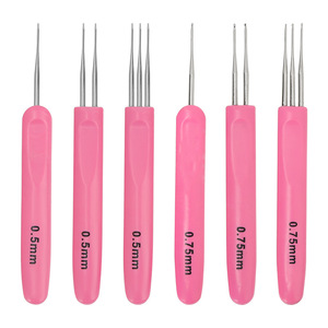Aiguilles <span class=keywords><strong>à</strong></span> tricoter en <span class=keywords><strong>laine</strong></span> faites <span class=keywords><strong>à</strong></span> la main avec manche en plastique rose, kit DIY, <span class=keywords><strong>à</strong></span> tête simple, double ou triple, <span class=keywords><strong>pour</strong></span> travaux de couture pratiques - Product Image 4