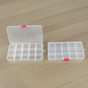 Rectangular Pp Plastic <b>Storage</b> <b>Box</b> 15 Detachable Compartments For Jewelry Earrings Buttons Hardware Components Packaging - Product Image 1