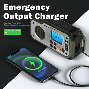 Khẩn cấp năng lượng mặt trời Hand Crank Dynamo AM & FM radio với đèn pin, sạc điện thoại, Loa - Product Image 2