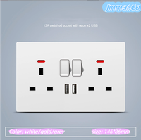 Fabricant d'interrupteurs muraux Commerce extérieur transfrontalier Prise d'interrupteur standard britannique 13A Usine de panneau de prise USB multifonction