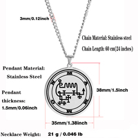 Sceau du Seigneur Mammon, sceau occulte, la clé inférieure de Salomon, roi Asmoday, origines, collier pendentif en acier inoxydable