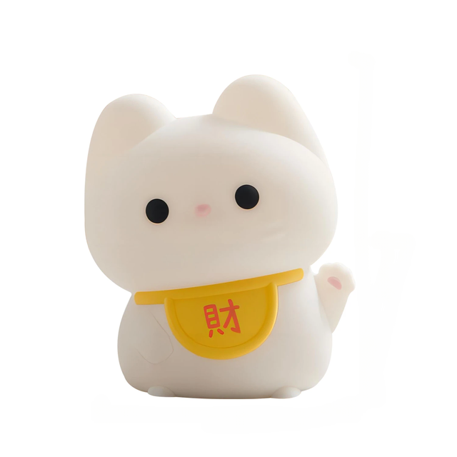 Modern Cute Cat Kitten White LED Night Light USB Charging Touch Control Dimmable Bedside Lamp for Bedroom