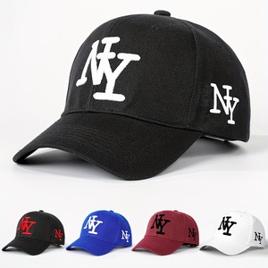 베스트셀러 3D 자수 6패널 야구 모자 (매직 스티커, 단색 블랙 화이트 블루 레드) - Product Image 2