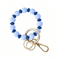 Handgelenk-Schlüsselanhänger Silikon-Perlen Schlüsselring Armband für Frauen Elastischer Armreif Schlüsselhalter