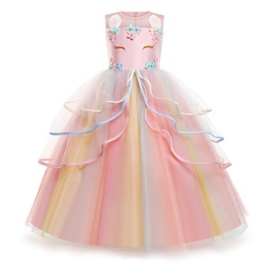 Festa di compleanno ragazze <span class=keywords><strong>unicorno</strong></span> abito da principessa con disegno di Tulle arruffato Costume da ragazza <span class=keywords><strong>unicorno</strong></span> arcobaleno - Product Image 4