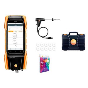 Analyseur de combustion Testo 300 avec sonde et étui pour la mesure des gaz de combustion et de la tirage d'air - Product Image 1