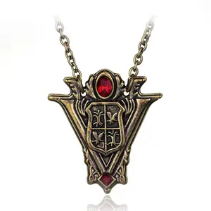 Timeless classic Twilight Saga Eclipse Silvery Necklace Pendant New Moon Volturi Crest Jewelry Vintage Antique Gold Color