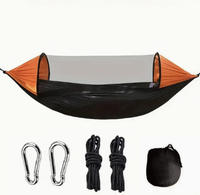 Hamac portable en nylon pour 1-2 personnes, 2 places, avec moustiquaire, longueur 10-19 pieds, capacité 300 kg, toutes saisons
