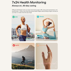 Tùy Chỉnh Sang Trọng Jc Ringsmarts Bạc Vòng Thông Minh Không Thấm Nước Tập Thể Dục Tracker Ứng Dụng Điều Khiển Nhịp Tim Máu Đánh Giá Rủi Ro Sức Khỏe - Product Image 4
