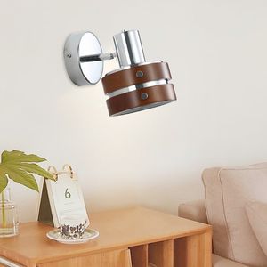 Petite lampe murale vintage américaine en bois massif et fer, lumière à trois couleurs changeante, style Wabi-Sabi, chambre à coucher, chevet, maison, style <span class=keywords><strong>punk</strong></span> - Product Image 4