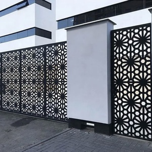 Panneaux de clôture décoratifs modernes autoportants en métal avec revêtement en poudre pour la sécurité domestique et l'utilisation en jardin - Product Image 4