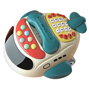 Jouet d'éveil Bud : Avion, Téléphone de simulation bilingue, Piano, Écoute d'histoires, Jeu apaisant pour bébé, Jeu de tape-taupe - Product Image 1