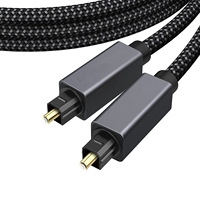 Câble d'extension optique numérique mâle-mâle, cordon audio numérique tressé, câbles Toslink plaqués or