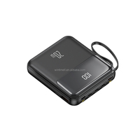 Batterie externe à charge rapide 10000 mAh, chargeur portable avec câble intégré PD QC3.0, Power Banks 10000 mAh, batterie externe