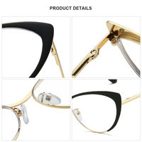 Montures optiques tendance pour femmes, bloquant la lumière bleue, style œil de chat, semi-cerclées en métal, vente en gros