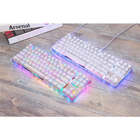 Kustomisasi pabrik Keyboard Gaming mekanik kantor 87 tombol injeksi ganda Keycap kabel Keyboard dengan lampu RGB