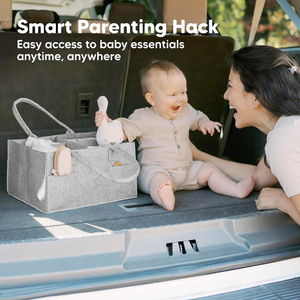Grand Organisateur Portable pour Couches de Bébé avec Poignée, Panier de Rangement pour Couches, Organisateur de Couches pour Bébé - Product Image 5
