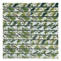 Carreaux de mosaïque murale en verre cristal à motif floral imprimé jet d'encre, design moderne, pour la décoration intérieure