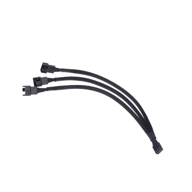 Sleek PVC Sleeved Braided 4-Pin 4-Port PWM Fan Splitter PC Extension Cable for HDD Computer Accessories in Stock