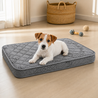 Matelas d'entraînement pour chiot avec housse ajustée imperméable et lavable, gris matelassé, lit de sol