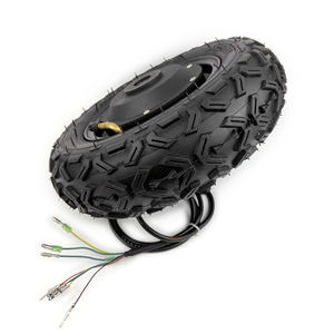 محرك عجلة كهربائي بدون فرش 24 فولت 36 فولت 48 فولت 350 واط 10×4.00-6 10 بوصة بعمود أحادي أو مزدوج بعزم دوران 24 نيوتن متر مع إطار فراغي للطرق الوعرة - Product Image 2