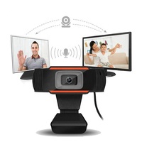 Webcam Full HD 1080P dengan Mikrofon, Kamera Web USB untuk PC Komputer Mac Laptop Desktop YouTube Skype Kamera Mini
