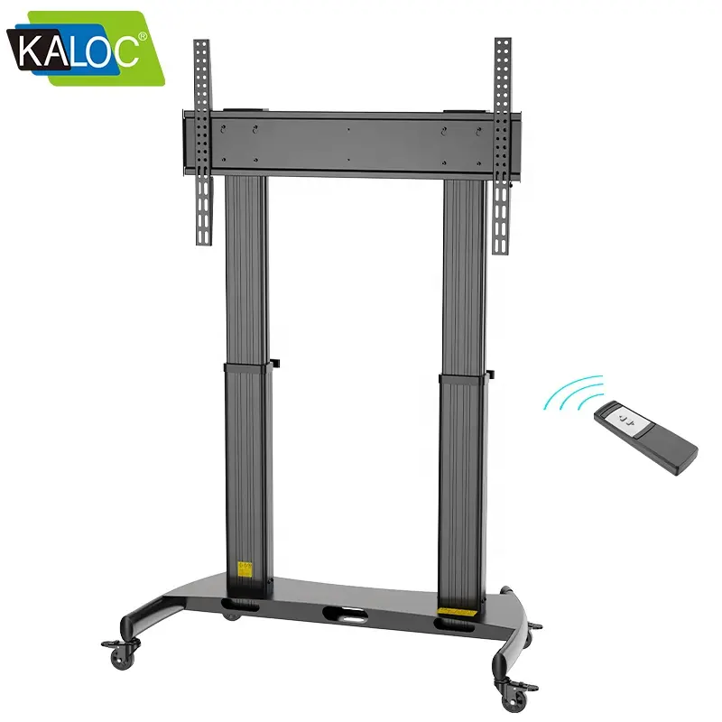 KALOC-carrito de TV móvil de aluminio con altura ajustable, accesorio electrónico para televisor de 65-110 pulgadas con Panel plano