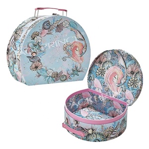 Bán buôn các tông nhỏ màu đen ưa thích Retro Trunki trẻ em ánh sáng màu hồng giấy ban vali Hộp Quà Tặng Matt Cán có thể tái chế - Product Image 5