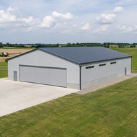 Bâtiment d'entrepôt à structure métallique facilement installable, grande porte de hangar, atelier métallique résistant aux intempéries, garage de stockage, abri