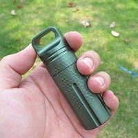 Kit de survie EDC étanche en aluminium avec capsule hermétique/étui à pilules conteneur de stockage d'outils d'extérieur avec porte-bouteille scellé