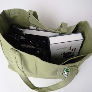 Bolsa de Lona de Gran Capacidad con Bolsillos y Compartimento para Portátil, Práctica para Cualquier Compra - Product Image 5
