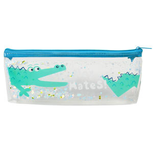 กล่องดินสอ PVC ใสพร้อมซิปสำหรับเด็กและนักเรียนดีไซน์รูปสัตว์น่ารักอุปกรณ์จัดระเบียบเครื่องเขียนแบบใสมีกากเพชร - Product Image 4