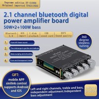 Placa Amplificadora de Audio Estéreo con Subwoofer de 2.1 Canales, Bluetooth 5.0, 50W*2+100W HIFI TPA3116D2, Alta y Baja Frecuencia, XY-S100H S100L