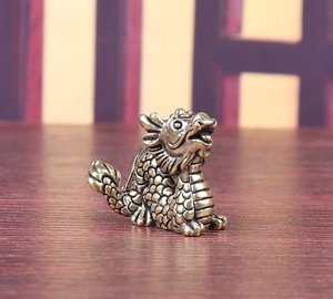 Ensemble en laiton pur, douze animaux du zodiaque, style dessin animé : Rat, Bœuf, Lapin, Tigre, Cheval, <span class=keywords><strong>Dragon</strong></span>, Serpent, Coq, Mouton, Chien, Cochon, Œuvre <span class=keywords><strong>d</strong></span>'art <span class=keywords><strong>d</strong></span>écorative - Product Image 6