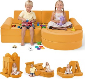 Canapé modulaire en mousse convertible créatif pour enfants, 16 pièces, pour garçons et filles, pour salle de jeux et chambre à coucher - Product Image 1