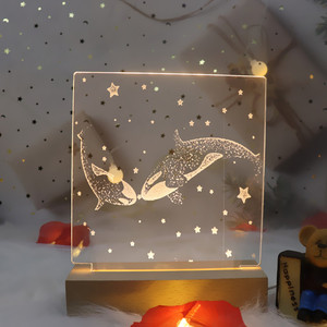 LED de unicornio de dibujos animados luz nocturna 3D Lampara Unicornio Luz de noche par decoracion de habitacion de ninos - Product Image 1