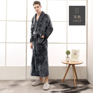 Custom <strong>Men</strong> and Women High-End Home Flannel <strong>Dressing</strong> <strong>Gowns</strong> Long Sleeve Bathrobes for Bathroom Home Shower Knitted Techniques - Product Image 1