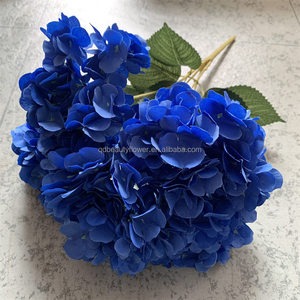 L-001 Grandes fleurs artificielles d'hortensia de haute qualité, bleu roi, pour mariage - Product Image 4